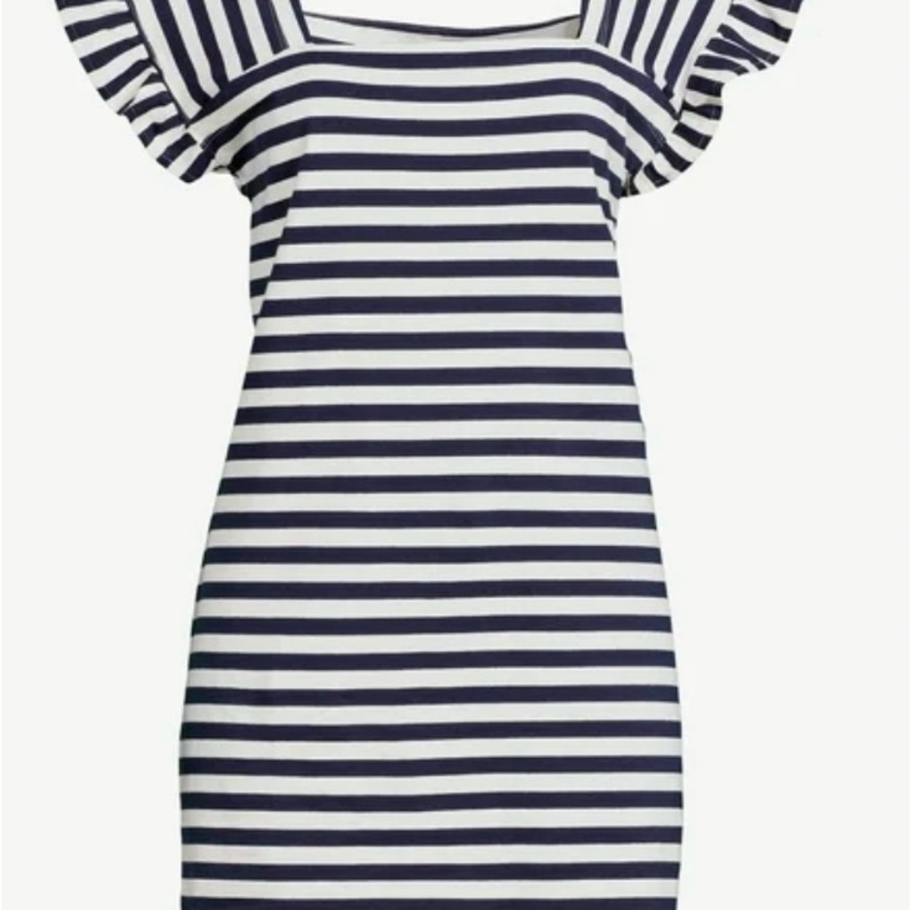 Navy and White Striped Dress